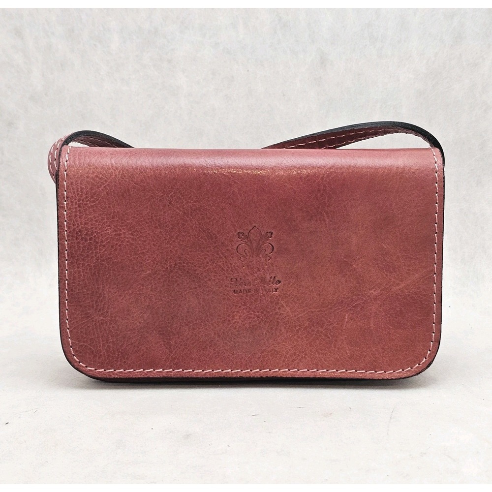 EUC Vera Pelle Berry Pink / Mauve Genuine Leather Crossover Bag Made in Italy